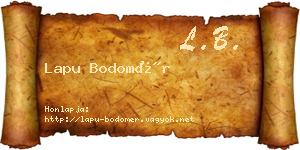 Lapu Bodomér névjegykártya